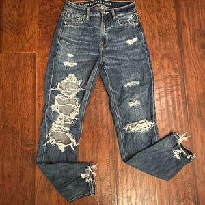American Eagle Dark Blue Ripped Jeans